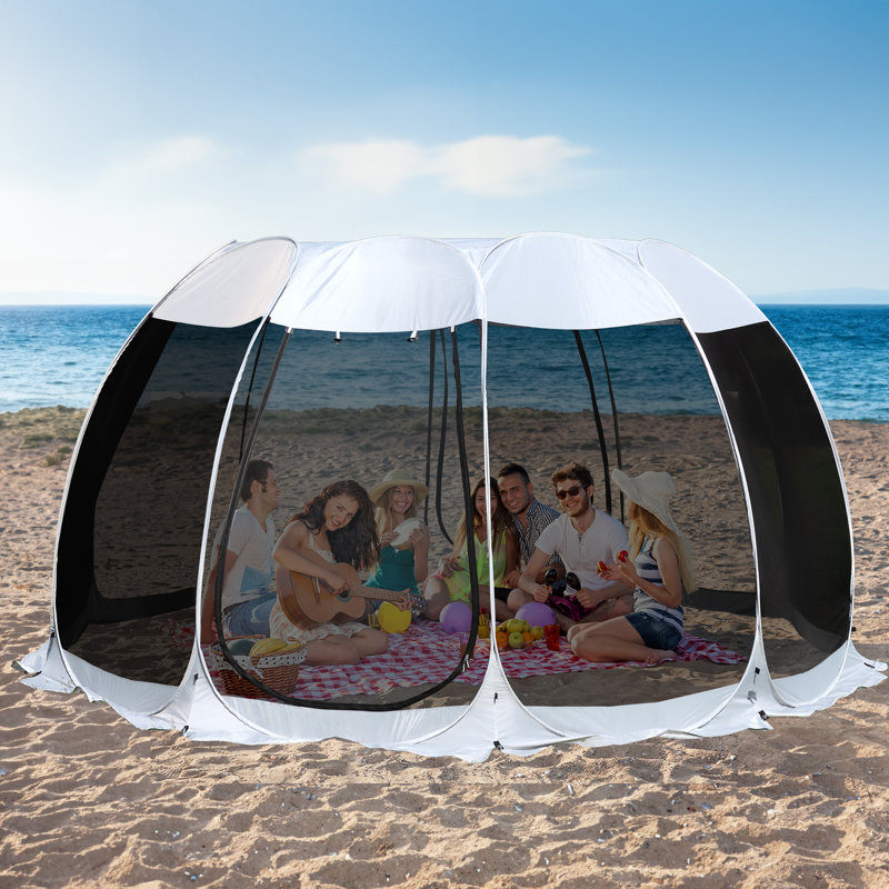 15x15ft Instant Pop Up Screen Room with 10 Panels and Sun Shades Combo Outdoor Sun Shelter with Shade Perfect for Camping Garden Patio Lawn Deck